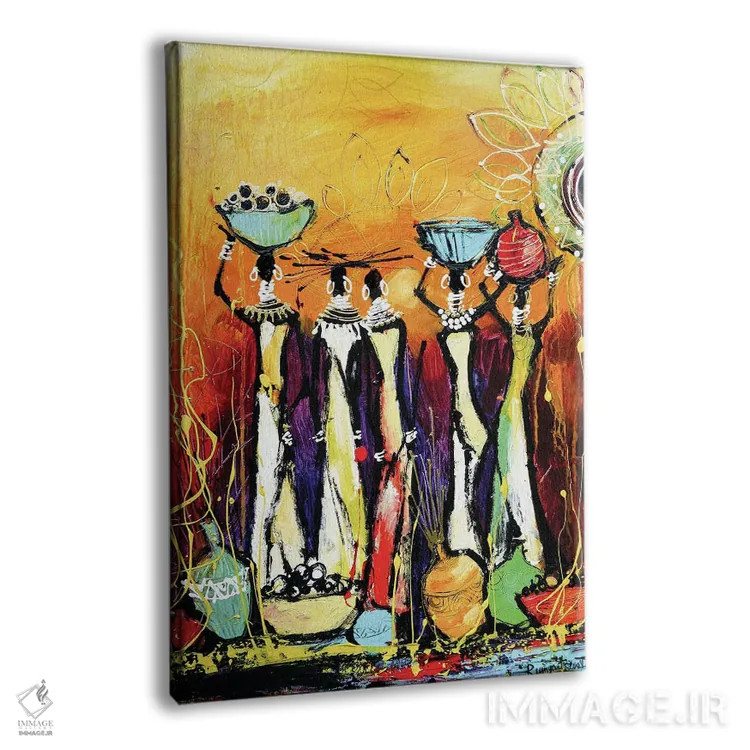 تابلو دکوراتیو زنان قبیله ای آفریقایی ۲ اثر ایرینا رومیانسه وا - نمای پرسپکتیو محصول