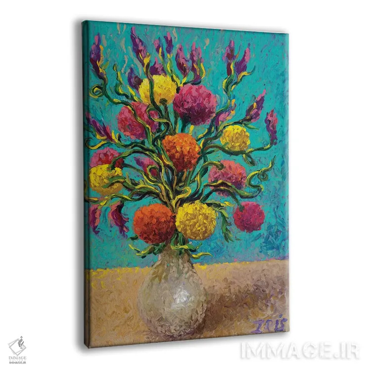 تابلو دکوراتیو گلدان تازه رنگ شده اثر آیریس اسکات - نمای پرسپکتیو محصول