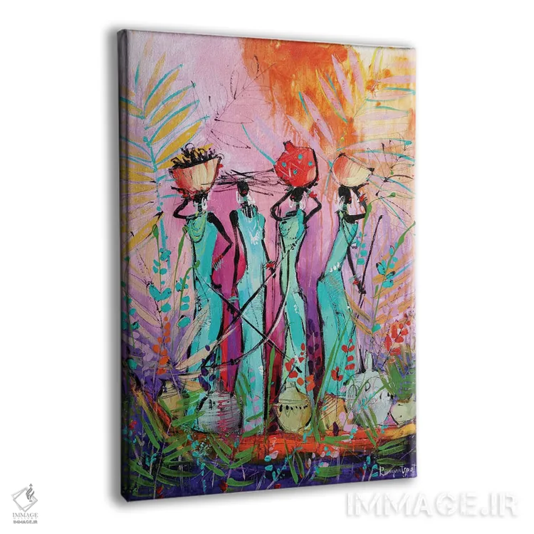 تابلو دکوراتیو زنان قبیله ای آفریقایی ۳ اثر ایرینا رومیانسه وا - نمای پرسپکتیو محصول