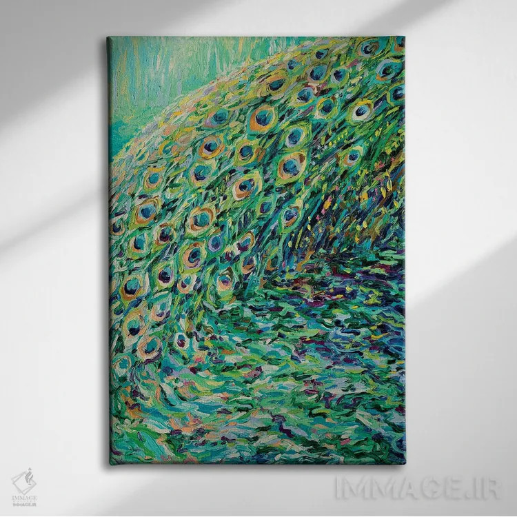 تابلو دکوراتیو پانل اول دو لت طاووس اثر آیریس اسکات - نمای روبهرو روی دیوار