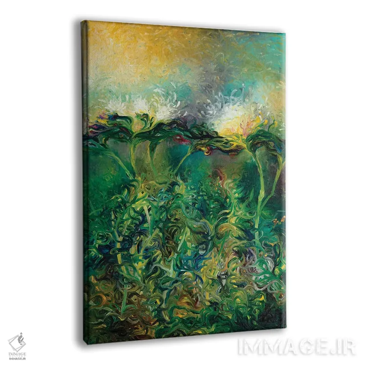 تابلو دکوراتیو شکوفه کنگر فرنگی اثر آیریس اسکات - نمای پرسپکتیو محصول