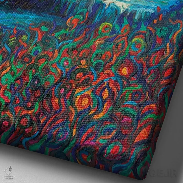 تابلو دکوراتیو دشت گلن اثر آیریس اسکات - نمای نزدیک بافت بوم