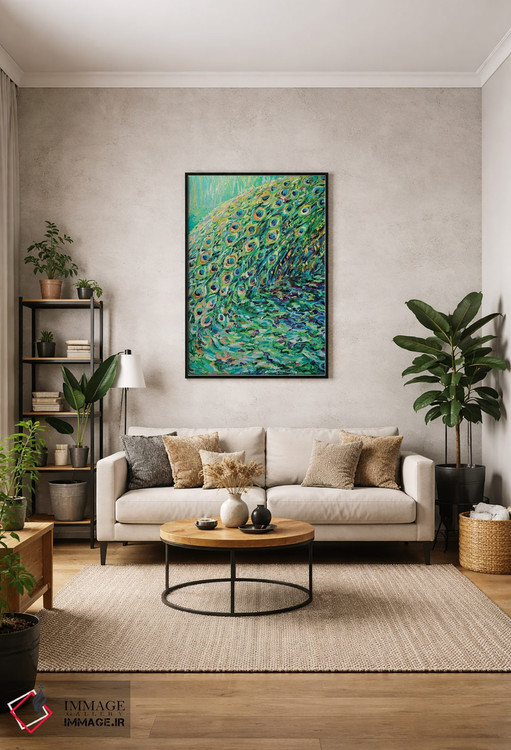 تابلو دکوراتیو پانل اول دو لت طاووس اثر آیریس اسکات - D1B