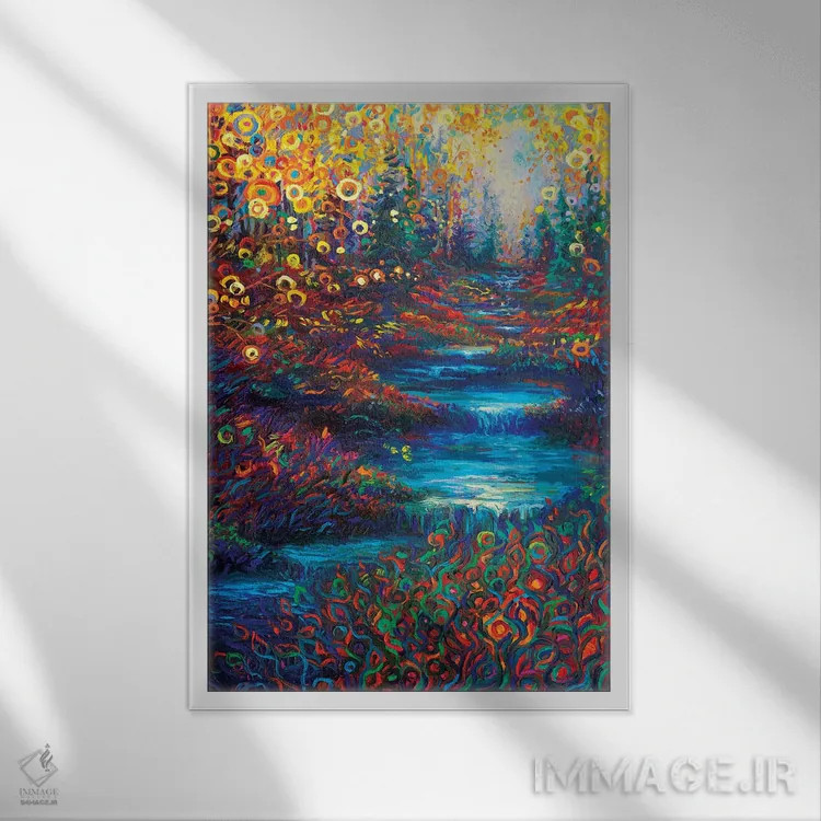 تابلو دکوراتیو دشت گلن اثر آیریس اسکات - نمای قابدار سفید