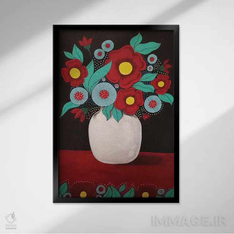 تابلو دکوراتیو گل ها اثر ایرینا پاندوا - نمای قابدار مشکی