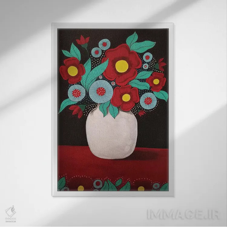 تابلو دکوراتیو گل ها اثر ایرینا پاندوا - نمای قابدار سفید