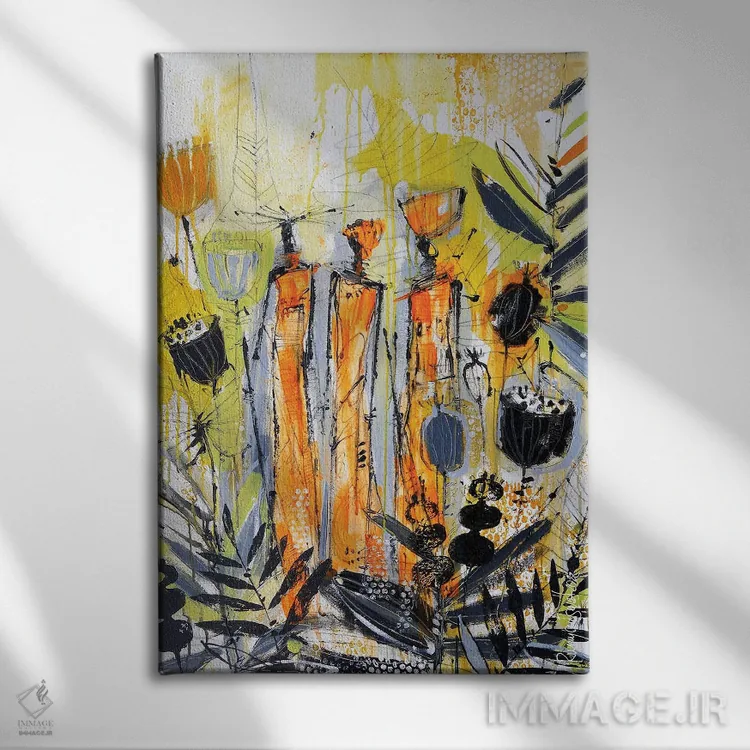 تابلو دکوراتیو زنان قبیله ای آفریقایی ۵ اثر ایرینا رومیانسه وا - نمای روبهرو روی دیوار