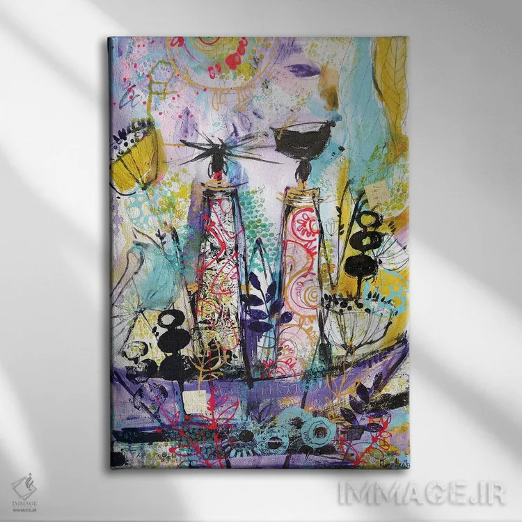 تابلو دکوراتیو زنان قبیله ای آفریقایی ۸ اثر ایرینا رومیانسه وا - نمای روبهرو روی دیوار