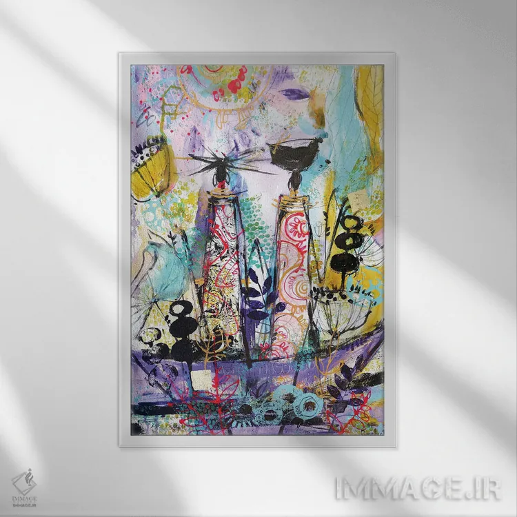 تابلو دکوراتیو زنان قبیله ای آفریقایی ۸ اثر ایرینا رومیانسه وا - نمای قابدار سفید