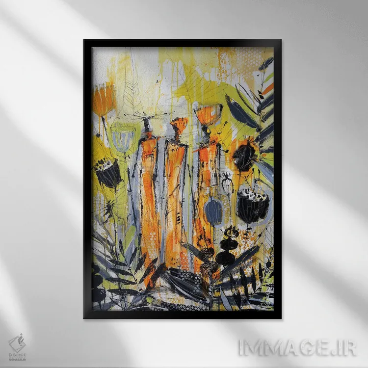 تابلو دکوراتیو زنان قبیله ای آفریقایی ۵ اثر ایرینا رومیانسه وا - نمای قابدار مشکی