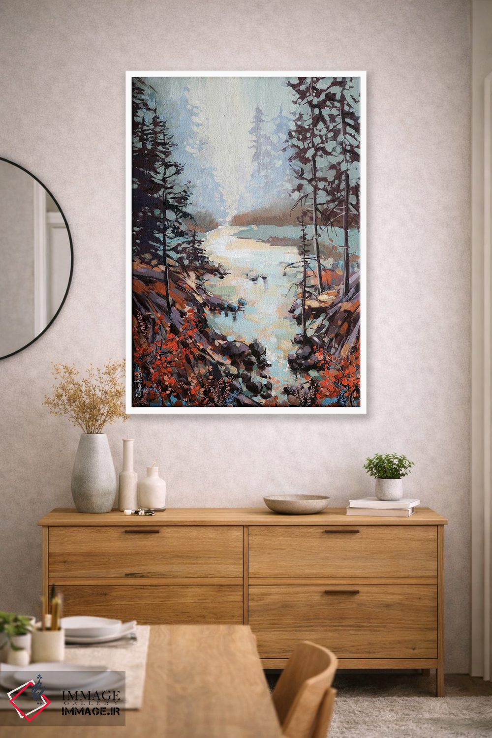 تابلو دکوراتیو رودخانه جنگلی اثر ایرینا رومیانسه وا - D1W