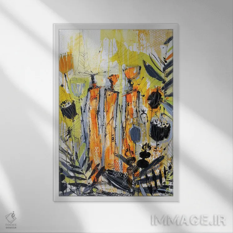 تابلو دکوراتیو زنان قبیله ای آفریقایی ۵ اثر ایرینا رومیانسه وا - نمای قابدار سفید