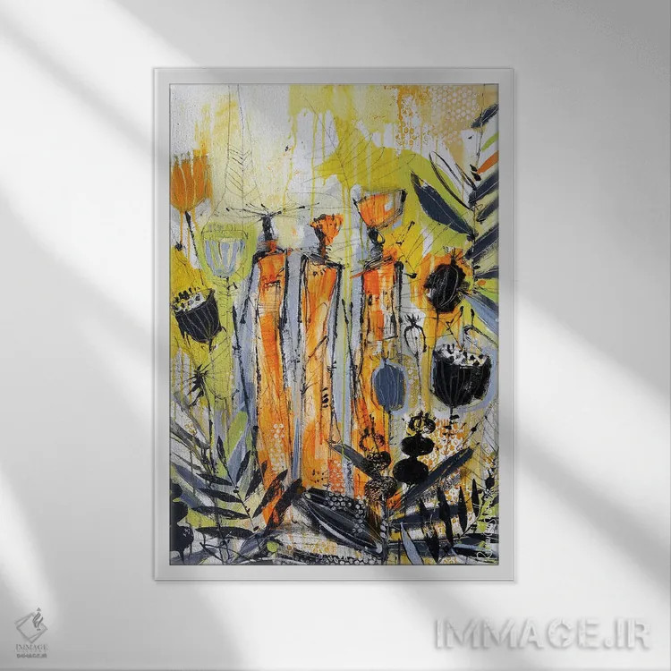 تابلو دکوراتیو زنان قبیله ای آفریقایی ۵ اثر ایرینا رومیانسه وا - نمای قابدار سفید