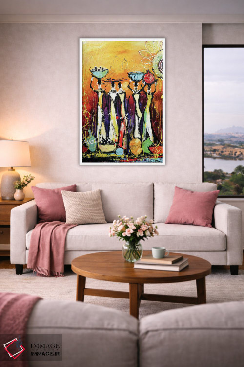 تابلو دکوراتیو زنان قبیله ای آفریقایی ۲ اثر ایرینا رومیانسه وا - D2W