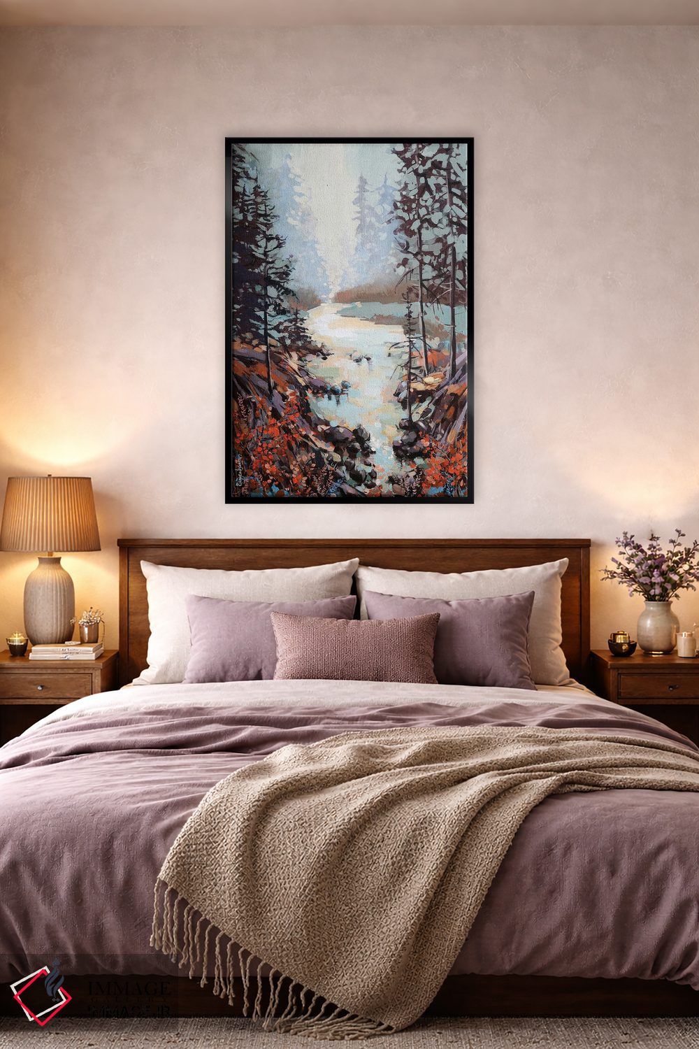 تابلو دکوراتیو رودخانه جنگلی اثر ایرینا رومیانسه وا - D4B
