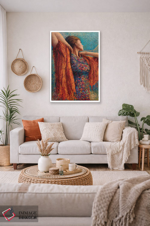 تابلو دکوراتیو خانم گیبونز و شالگردن اثر آیریس اسکات - D1W