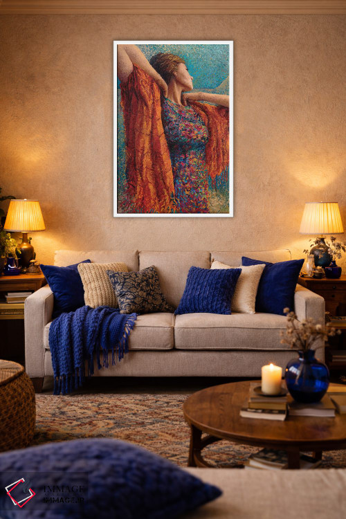 تابلو دکوراتیو خانم گیبونز و شالگردن اثر آیریس اسکات - D2W