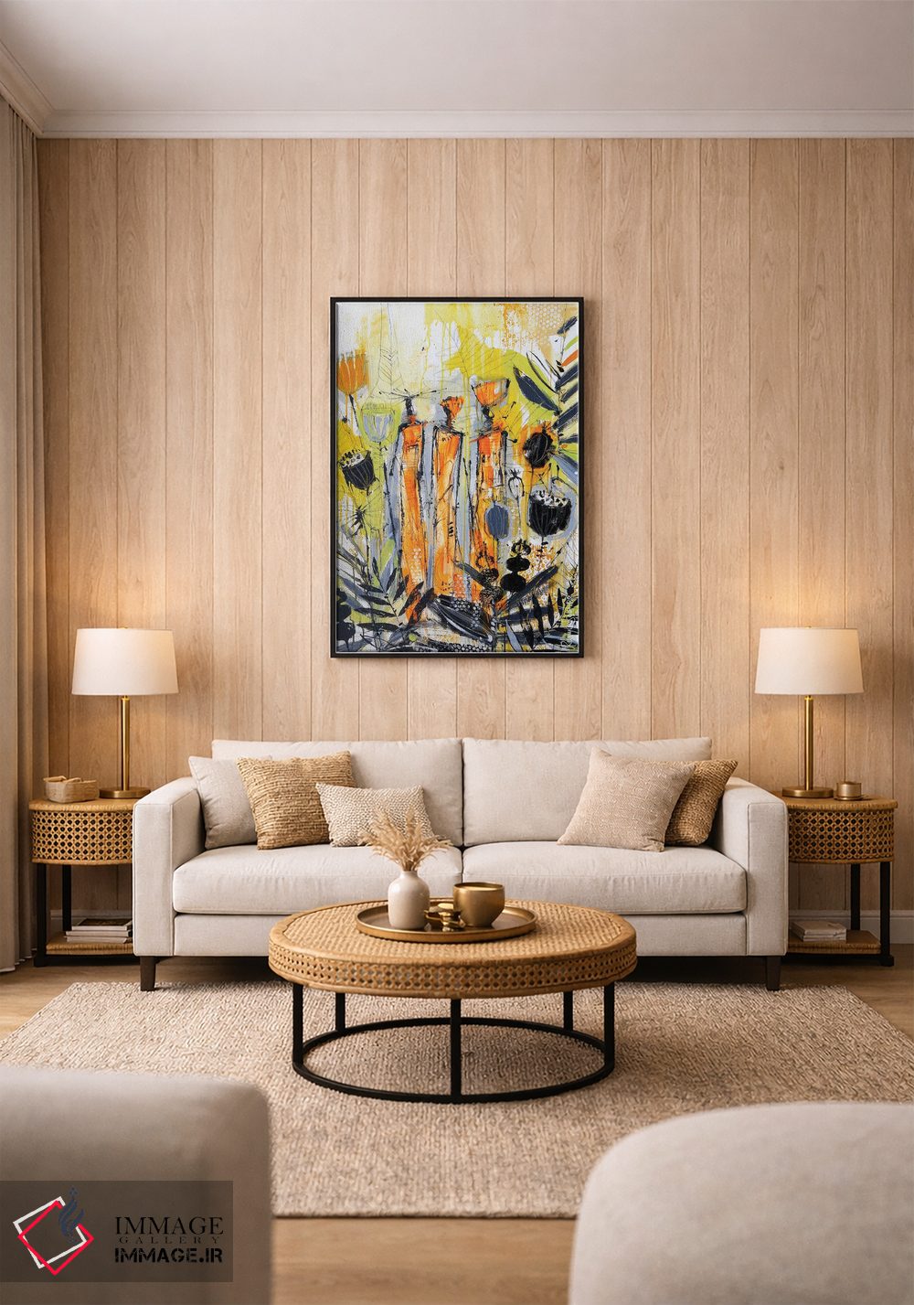 تابلو دکوراتیو زنان قبیله ای آفریقایی ۵ اثر ایرینا رومیانسه وا - D2B