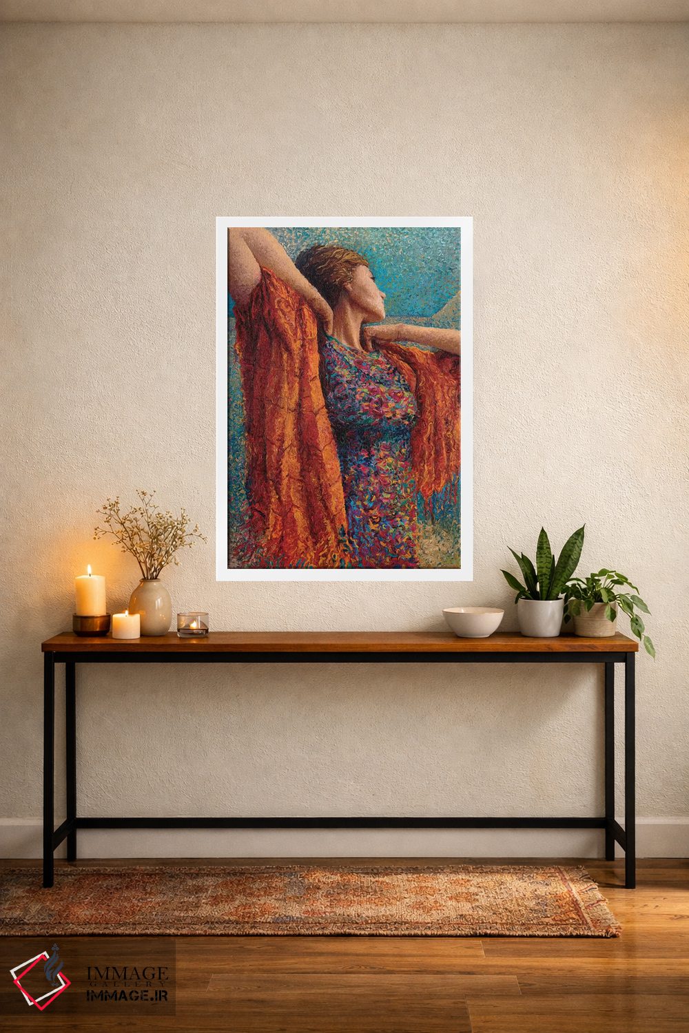 تابلو دکوراتیو خانم گیبونز و شالگردن اثر آیریس اسکات - D3W