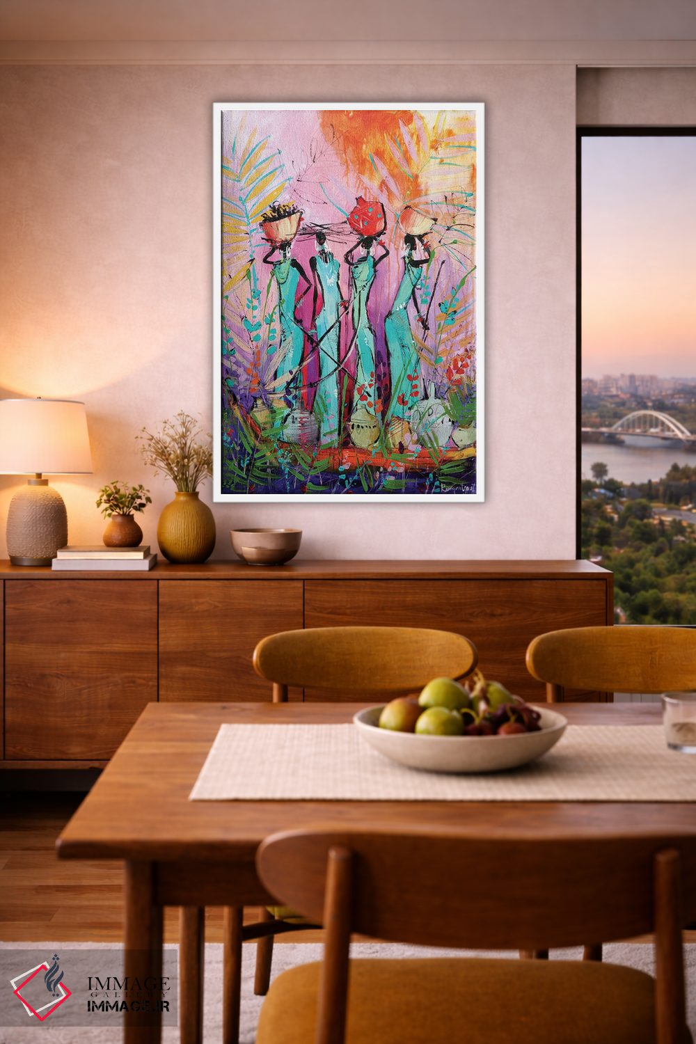 تابلو دکوراتیو زنان قبیله ای آفریقایی ۳ اثر ایرینا رومیانسه وا - D6W