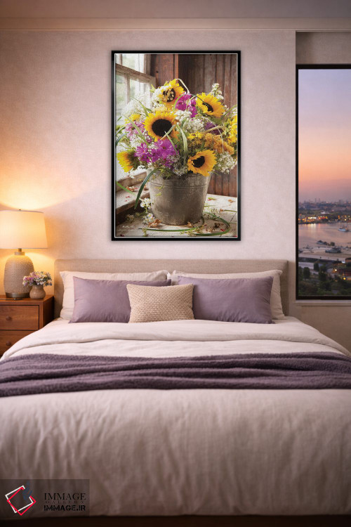 تابلو دکوراتیو گل های وحشی در سطل اثر اروین هوور - D4B