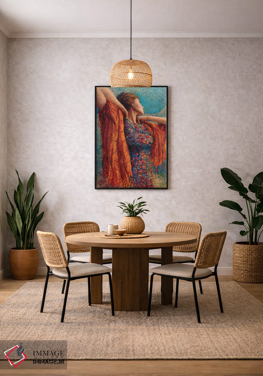 تابلو دکوراتیو خانم گیبونز و شالگردن اثر آیریس اسکات - D4B