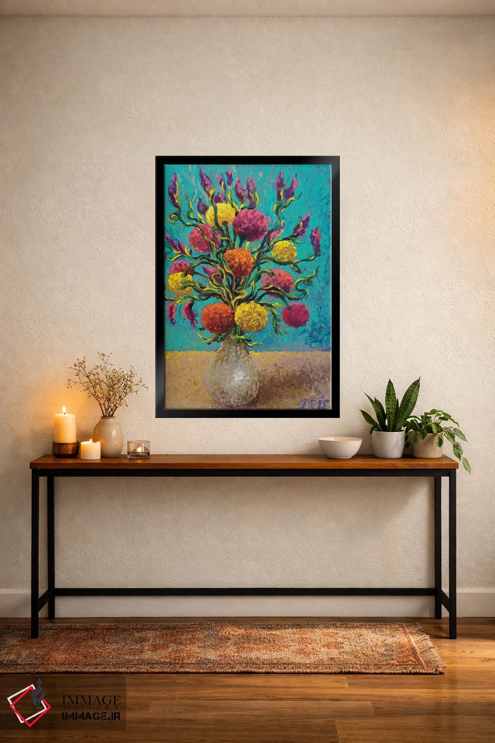 تابلو دکوراتیو گلدان تازه رنگ شده اثر آیریس اسکات - D4B