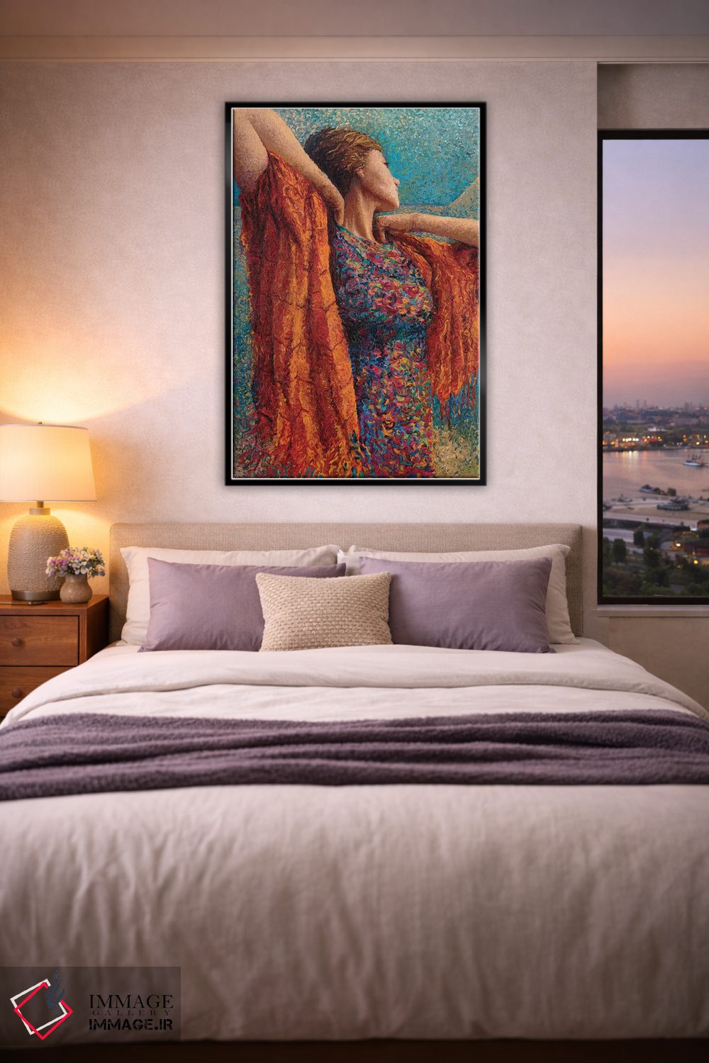 تابلو دکوراتیو خانم گیبونز و شالگردن اثر آیریس اسکات - D5B