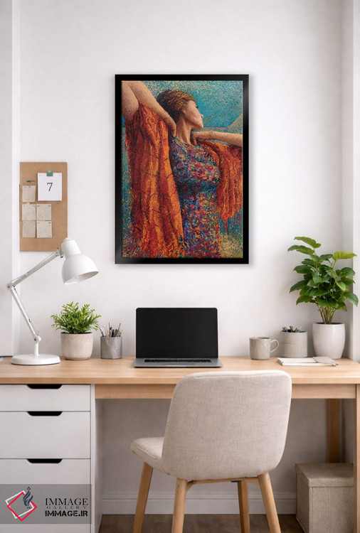تابلو دکوراتیو خانم گیبونز و شالگردن اثر آیریس اسکات - D6B