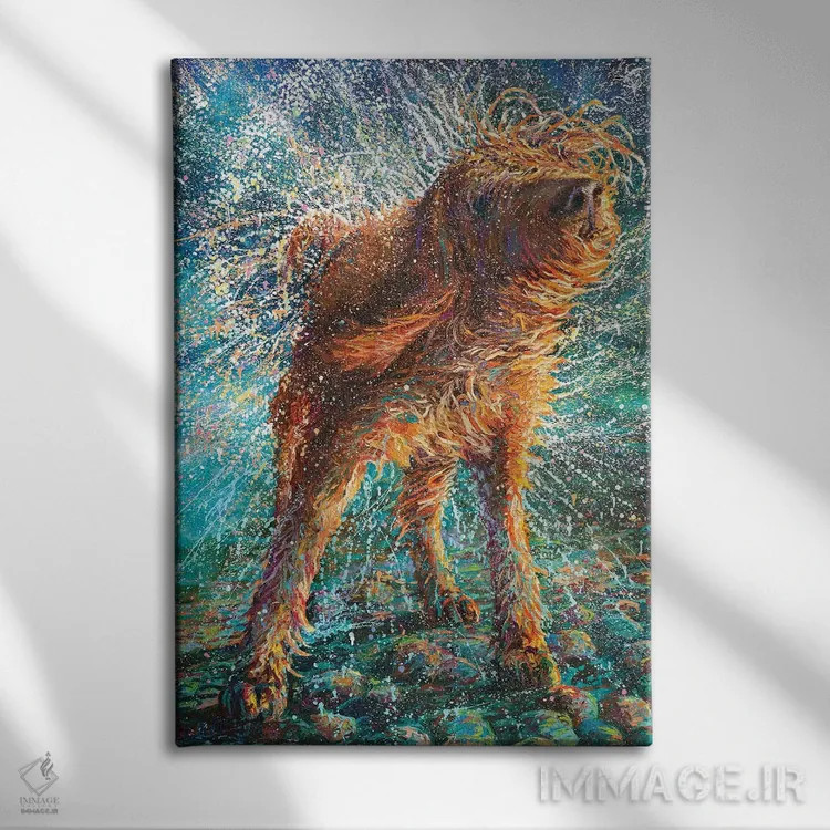 تابلو دکوراتیو نخ های منجوق دار اثر آیریس اسکات - نمای روبهرو روی دیوار