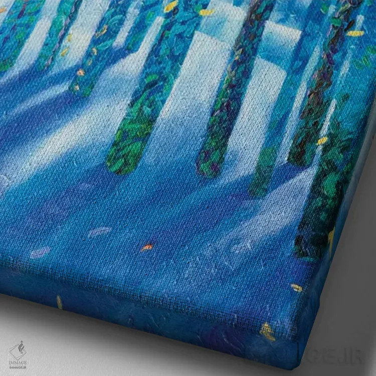 تابلو دکوراتیو برف اثر آیریس اسکات - نمای نزدیک بافت بوم