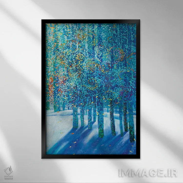 تابلو دکوراتیو برف اثر آیریس اسکات - نمای قابدار مشکی