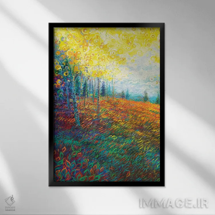 تابلو دکوراتیو تعادل اثر آیریس اسکات - نمای قابدار مشکی