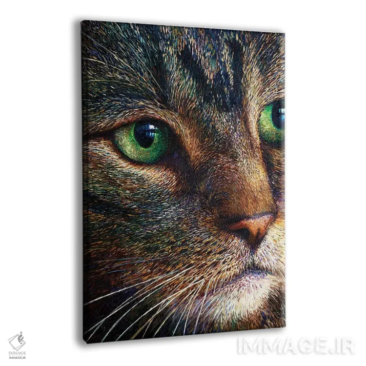تابلو دکوراتیو گربه خال دار بروکلی اثر آیریس اسکات - نمای پرسپکتیو محصول