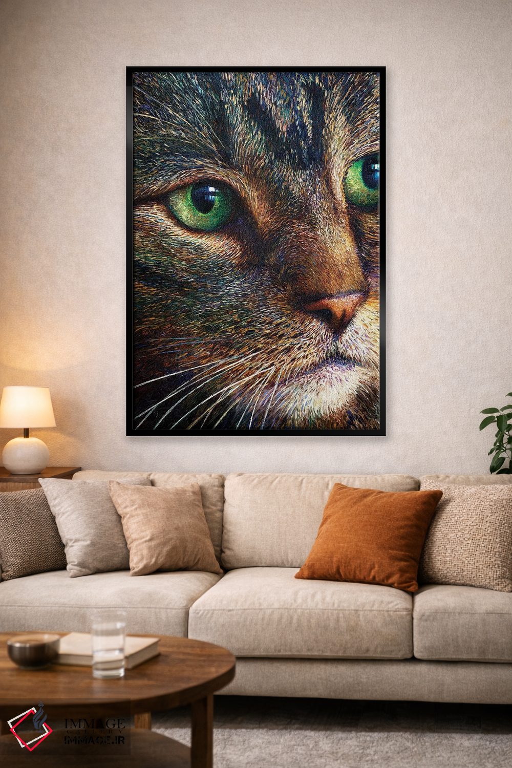 تابلو دکوراتیو گربه خال دار بروکلی اثر آیریس اسکات - D2B
