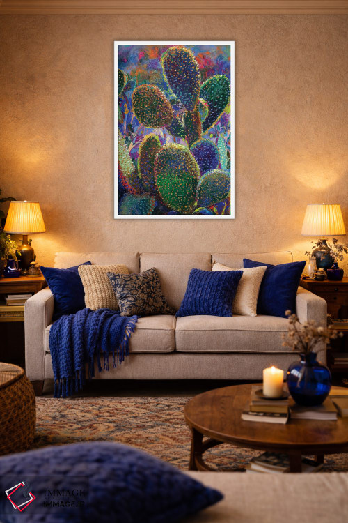 تابلو دکوراتیو کاکتوس شبانه اثر آیریس اسکات - D2W