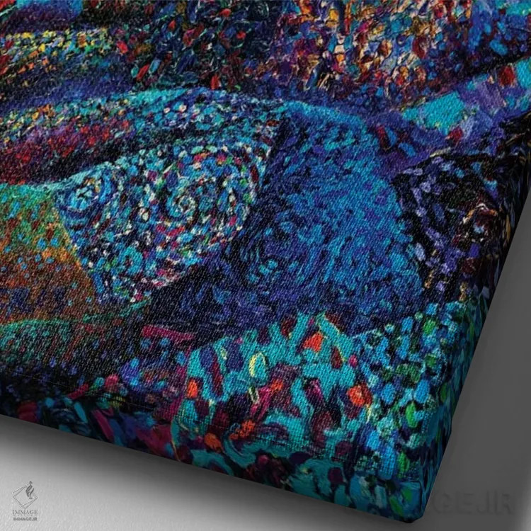 تابلو دکوراتیو کایوتیل اثر آیریس اسکات - نمای نزدیک بافت بوم