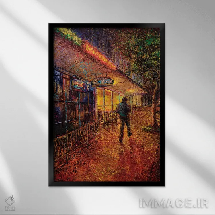 تابلو دکوراتیو بار سگی نورم اثر آیریس اسکات - نمای قابدار مشکی