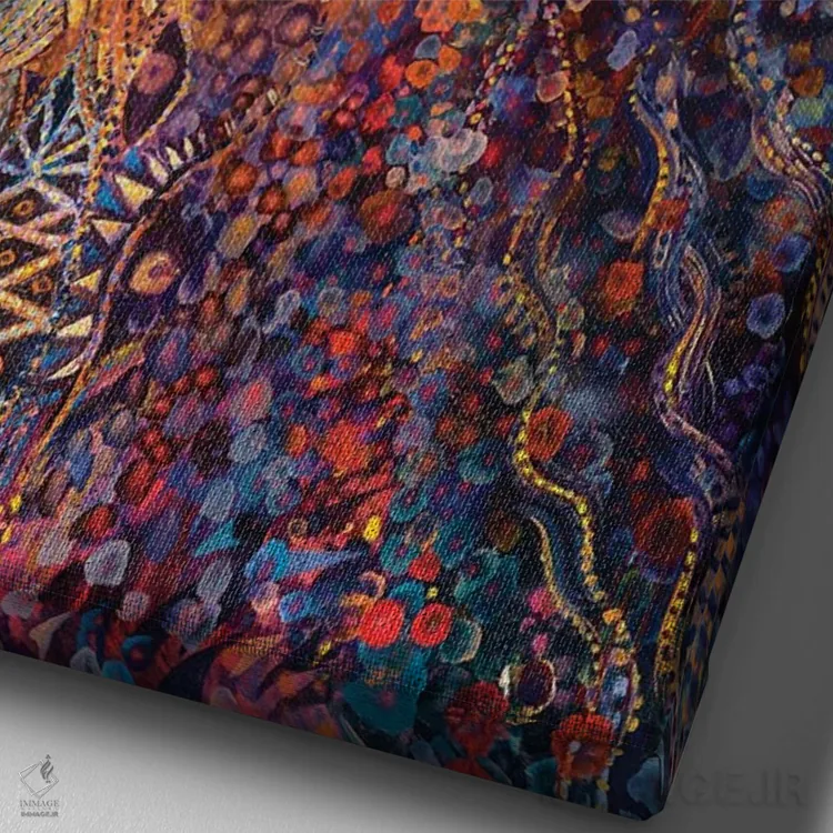 تابلو دکوراتیو الهه آتش اثر آیریس اسکات - نمای نزدیک بافت بوم