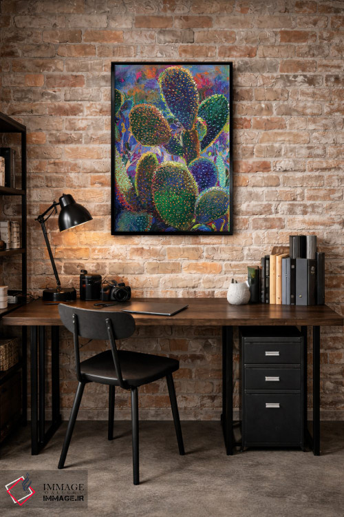 تابلو دکوراتیو کاکتوس شبانه اثر آیریس اسکات - D4B