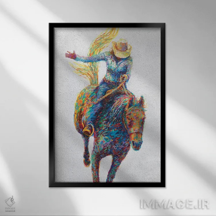 تابلو دکوراتیو رودئو اثر آیریس اسکات - نمای قابدار مشکی