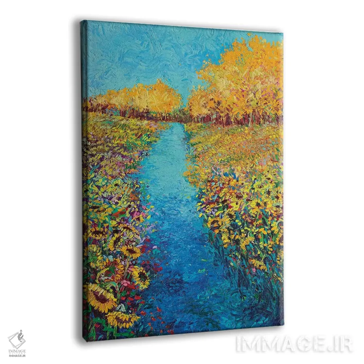 تابلو دکوراتیو پنل دوم سه لتی آفتابگردان اثر آیریس اسکات - نمای پرسپکتیو محصول