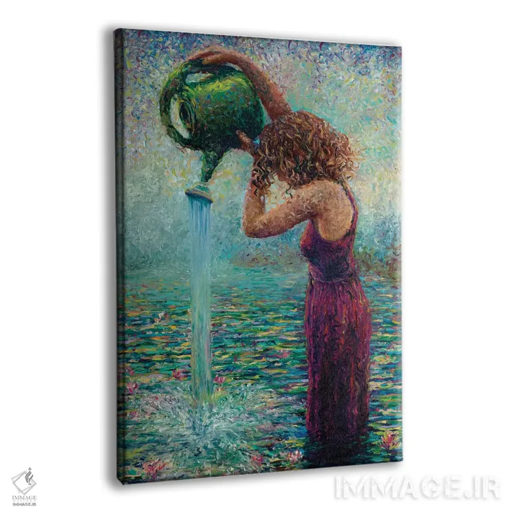 تابلو دکوراتیو نیلوفرهای آبی تشنه اثر آیریس اسکات - نمای پرسپکتیو محصول