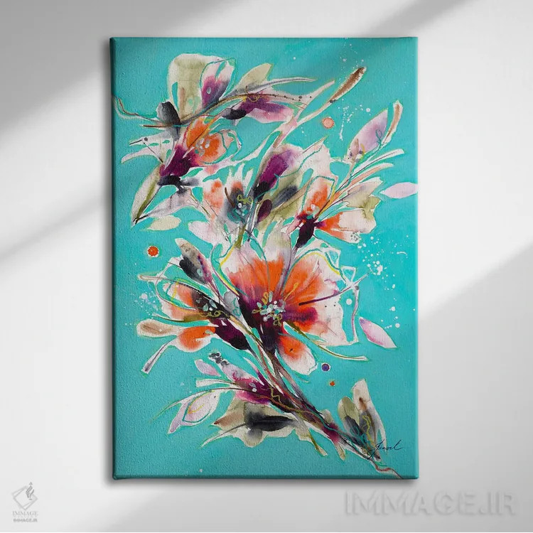 تابلو انتزاعی رویاهای جدید III اثر ایزابل کراوزه - نمای روبهرو روی دیوار