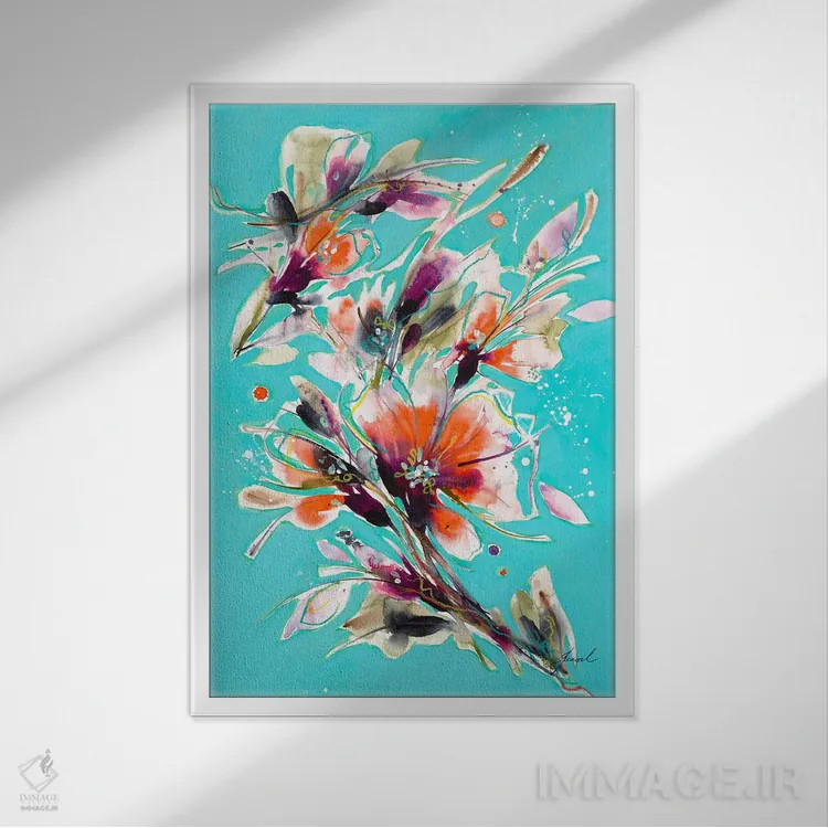 تابلو انتزاعی رویاهای جدید III اثر ایزابل کراوزه - نمای قابدار سفید