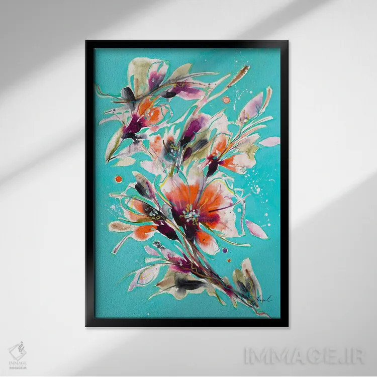 تابلو انتزاعی رویاهای جدید III اثر ایزابل کراوزه - نمای قابدار مشکی