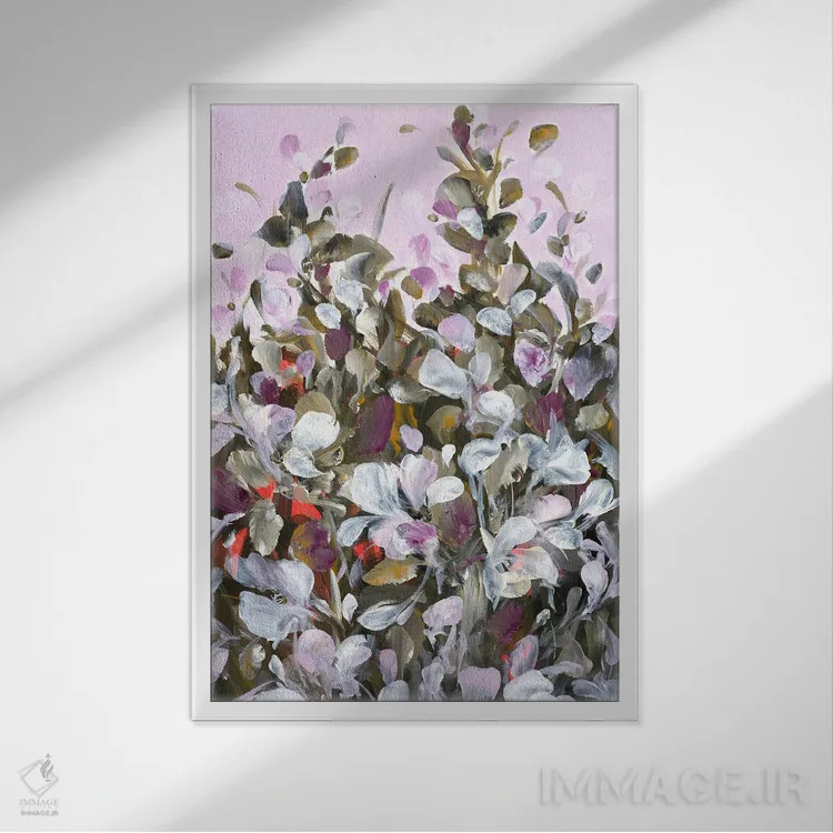 تابلو انتزاعی بوسه اثر ایزابل کراوزه - نمای قابدار سفید