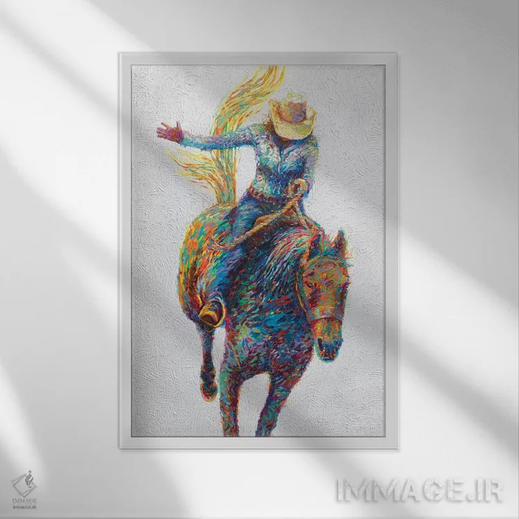 تابلو دکوراتیو رودئو اثر آیریس اسکات - نمای قابدار سفید