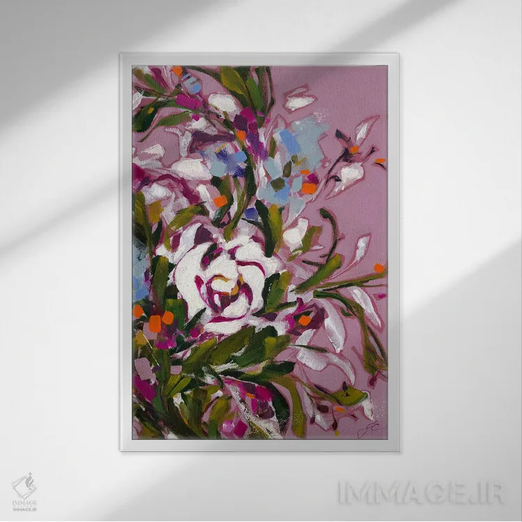 تابلو انتزاعی عشق اثر ایزابل کراوزه - نمای قابدار سفید