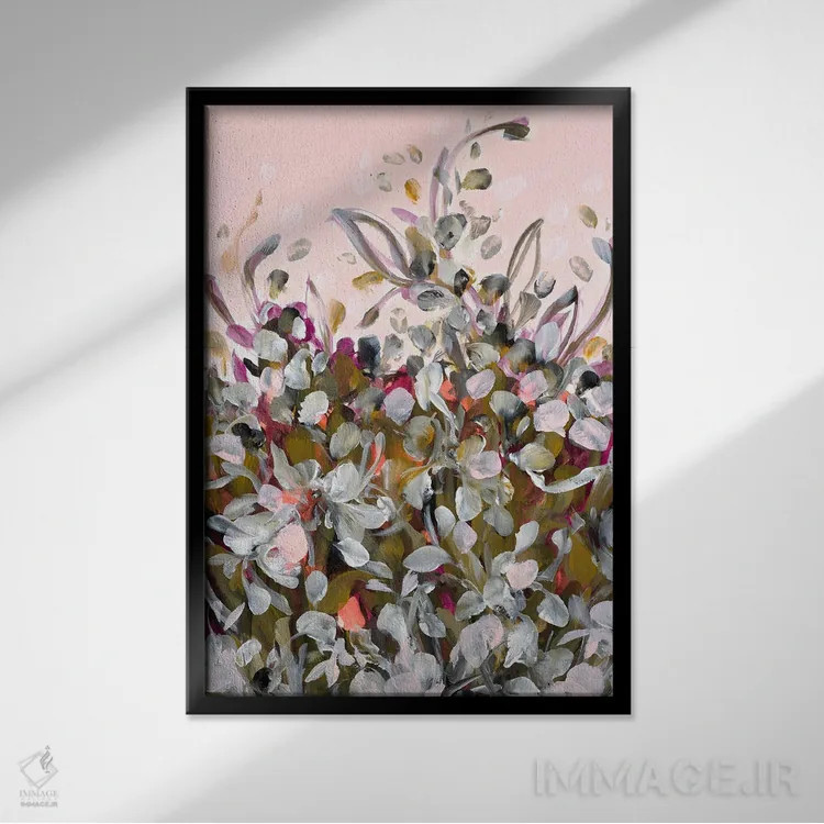تابلو انتزاعی سرخ شدن اثر ایزابل کراوزه - نمای قابدار مشکی